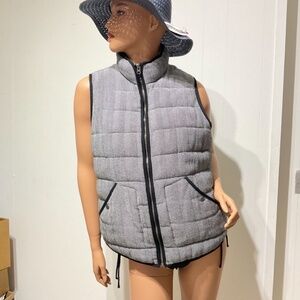 Merona Unisex Plus Pockets Size XXL Gray/Black Puffy Vest Warm